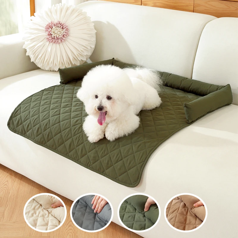 Dog Bed Blanket Dog Mat Sofa Couch Cover Pet Pad with Neck Pillow Washable Calming Nest for Travel 1005010470156680
