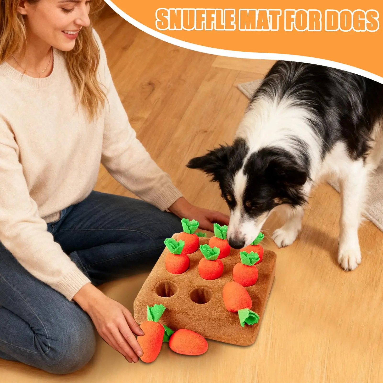 Dog Snuffle Mat Enrichment Interactive Toys Pet Carrot Puzzle Toy Dog Activity Mat for Boredom 1005010472774423