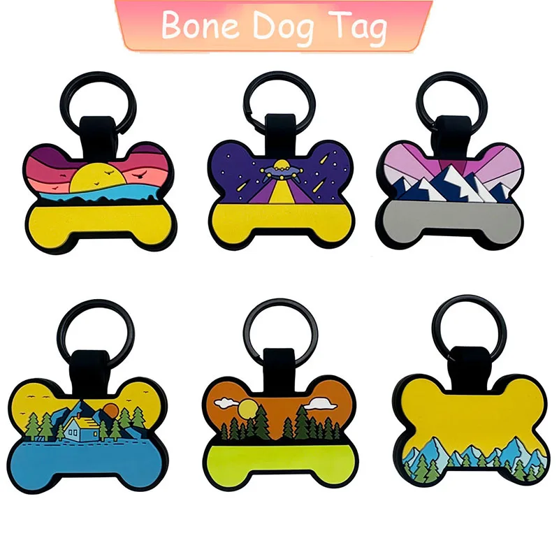 Cute Soft Silicone Silent Custom Name Cat Dog Tag Keychain Pet Anti-Lost Information Personalizes 1005010473506319