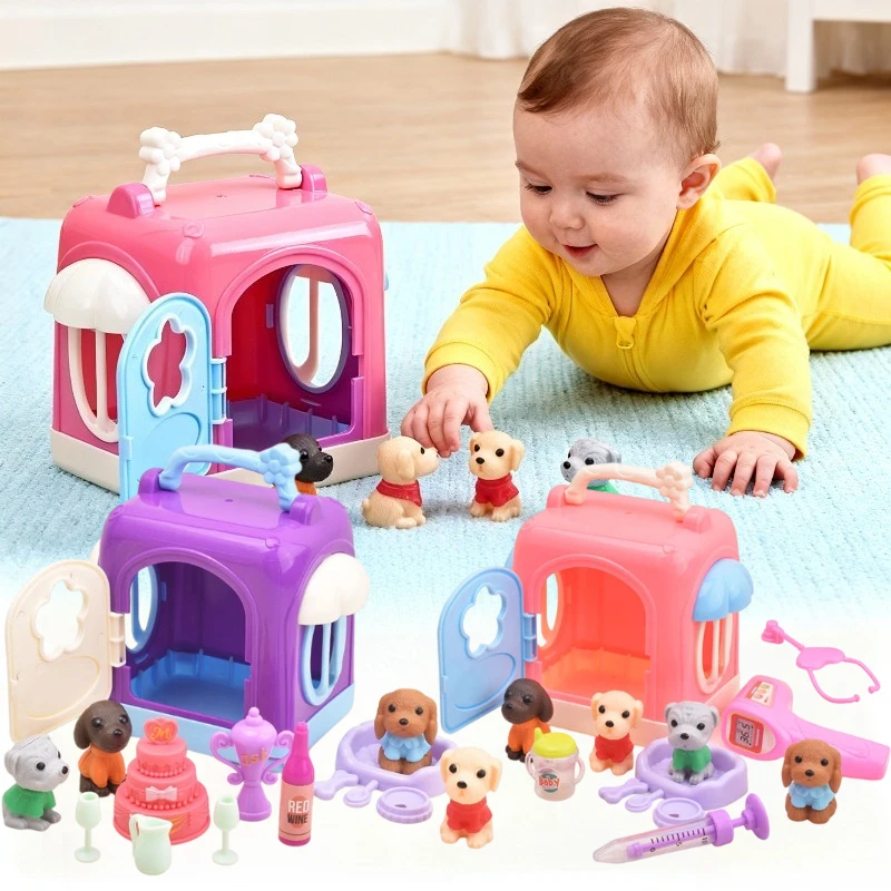Cute Dog Toy Set Baby Dog Doll Toy Scene Game Parent Child Interactive Play Puzzle and Early 1005010478483254