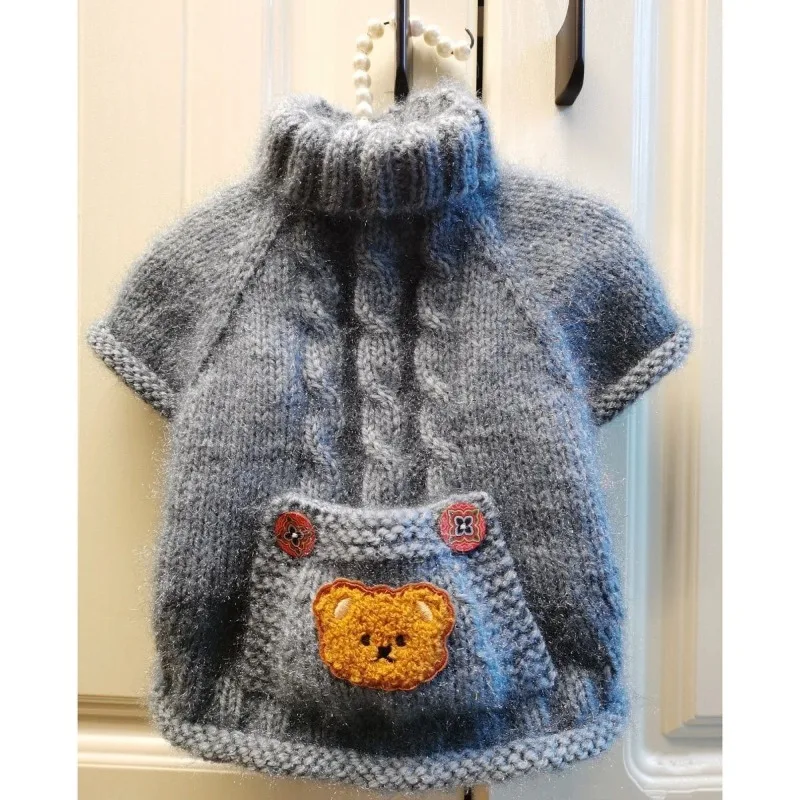 Pet Pocket Bear Sweater Winter Warmth Dog Clothes Small to Medium Dog Cartoon Knitwear Teddy Soft 1005010479948798