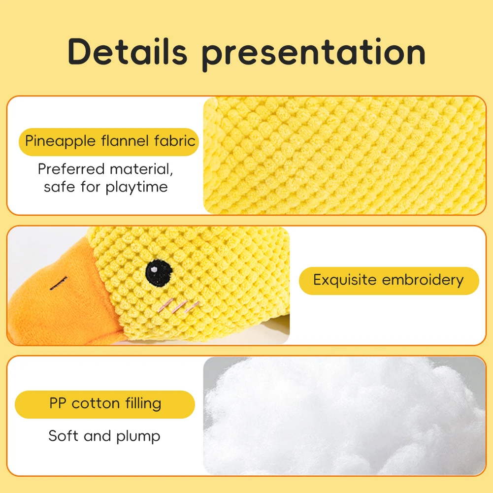 Cute Duck Squeak Toy Duck Companion Bite Resistant Squeak Sound Interactive Pet Chew Teething 1005010483423613