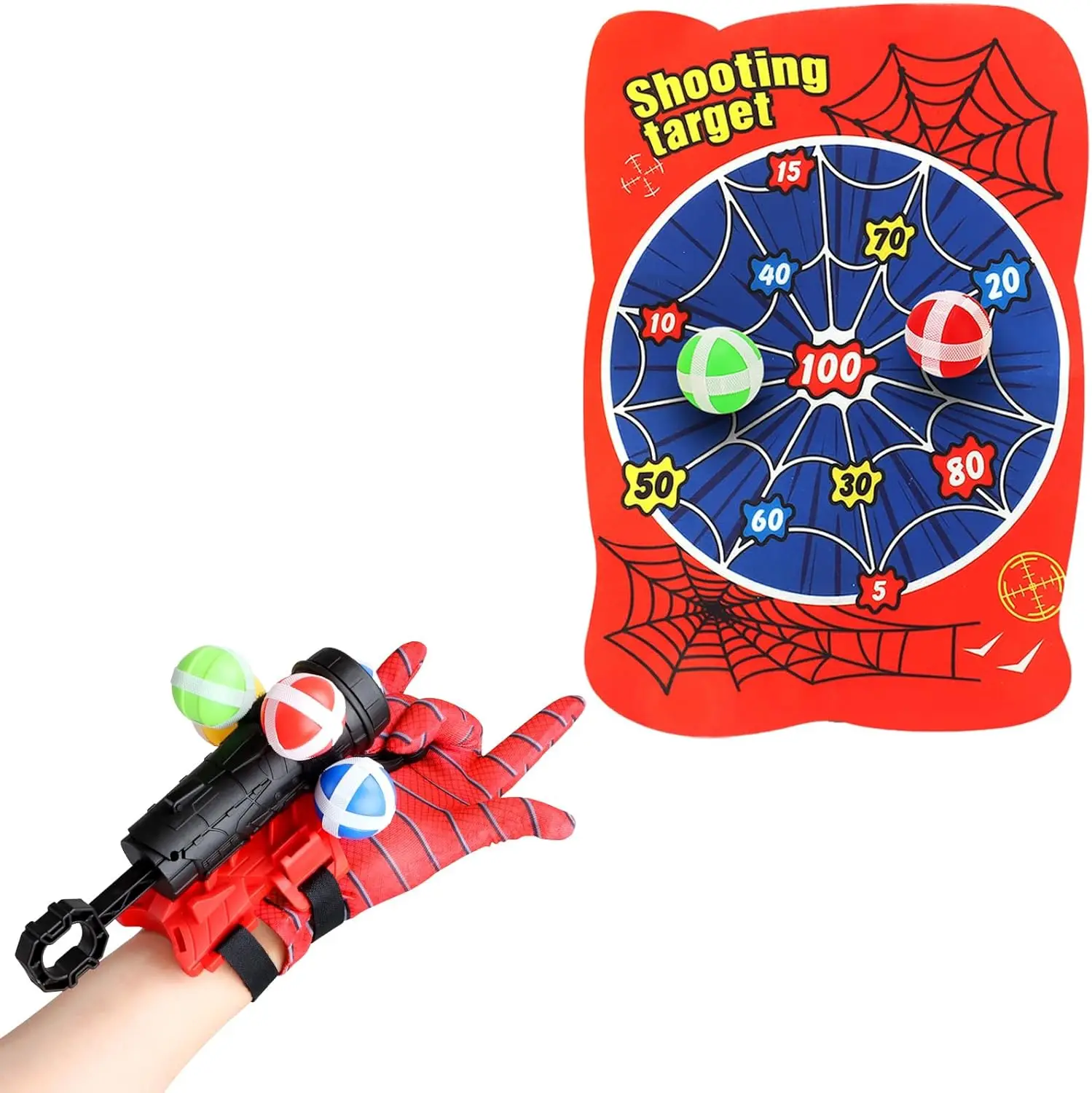 Wrist Catapult Throw Dartboard Target Shooting Launcher Cartoon Sticky Ball Guns Kids Party 1005010485152865