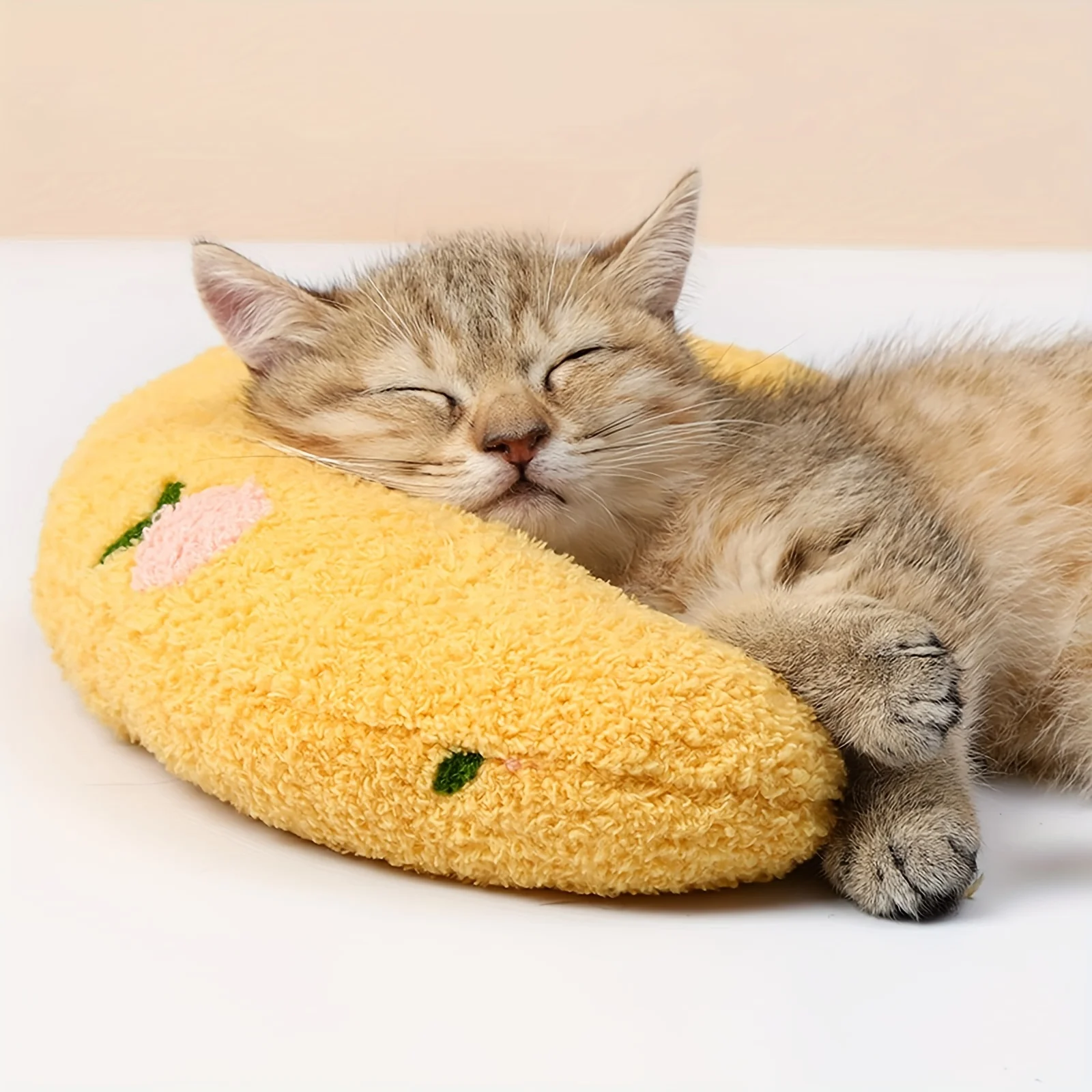 Cat Moon Shaped Pillow, Super Soft Plush Half Donut Pillow, Pet Toy, Cat Sleeping Pillow 1005010486661703