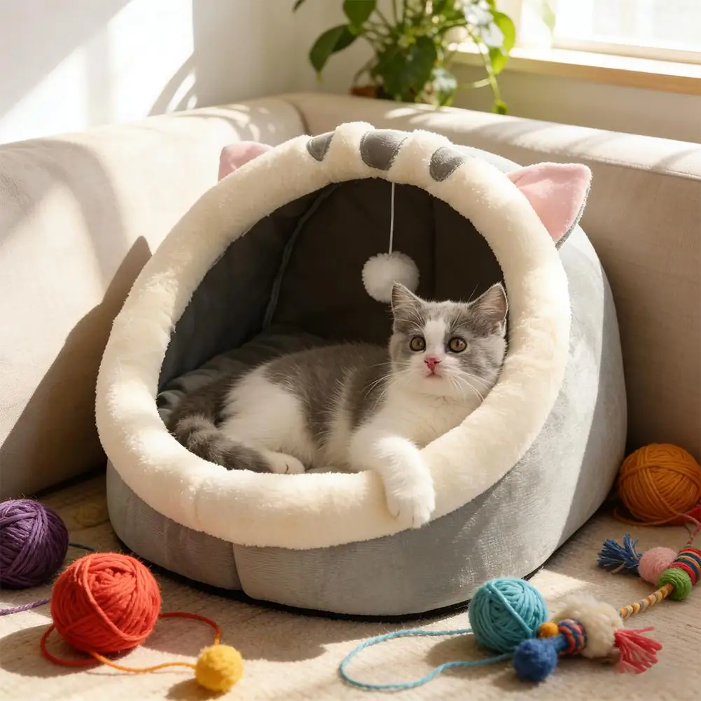 Deep Sleep Cat Bed Cartoon Pet Bed Foldable Removable Washable Pet Sleeping Bed for Small Dog Mat 1005010502628271