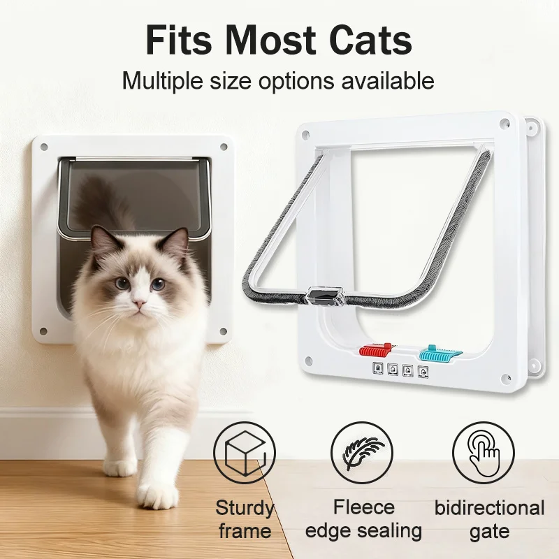 1 set, four-way safety lock flip door, weatherproof PVC pet door, suitable for cats and dogs 1005010502939090