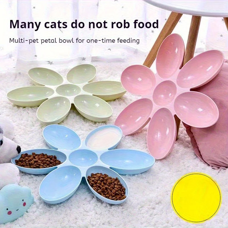 Multi-grid Petal Cat Bowl, Shared feeding for kittens, kittens and puppies 1005010502958652