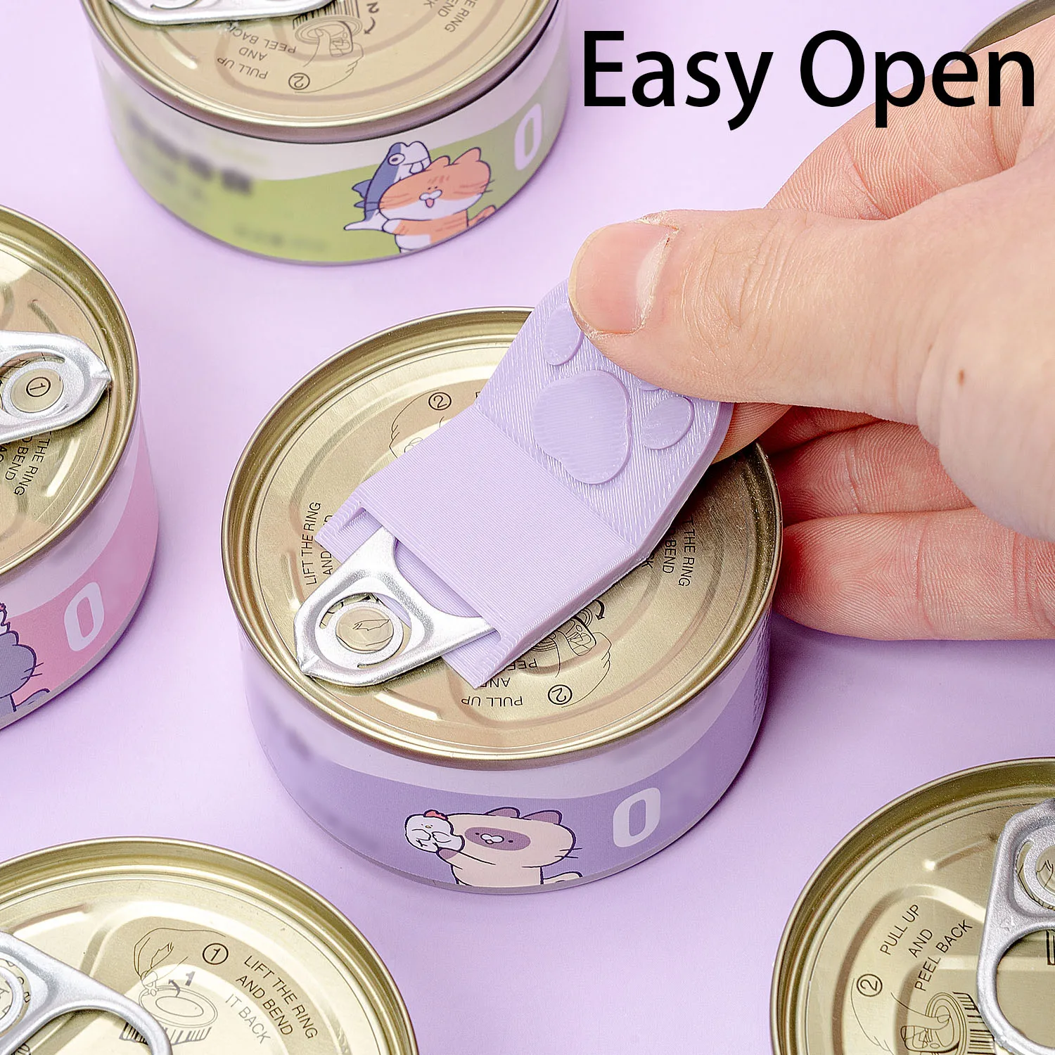 Cute Cat Paw Pet Food Can Opener Easy Ring Pull Opener Tool for Cat Dog Canned Food Protect Nails 1005010505123882