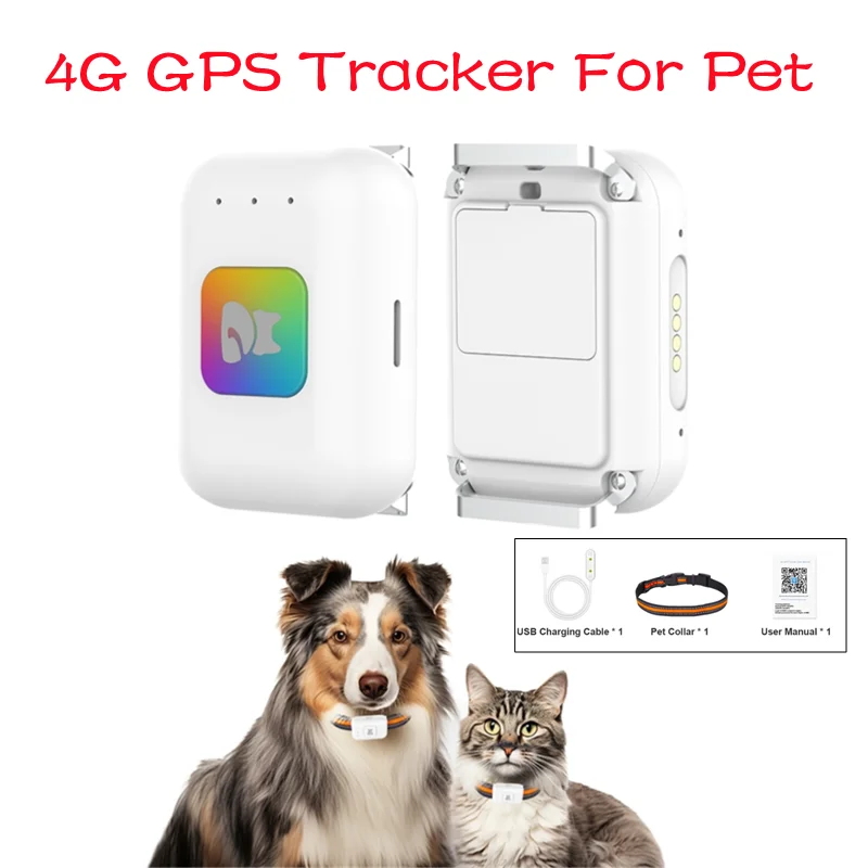 GPS Pet Tracker with Colorful LED Flash 4G Smart Pet Collar IP67 Waterproof Pedometer Pet Calorie 1005010506494620