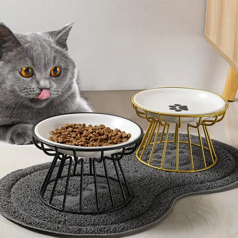 Ceramic Raised Pet Bowl Food Water Treats For Cats &amp Doggie Cat Stand Bowl Dogs Supplies Outdoor 1005010508998111