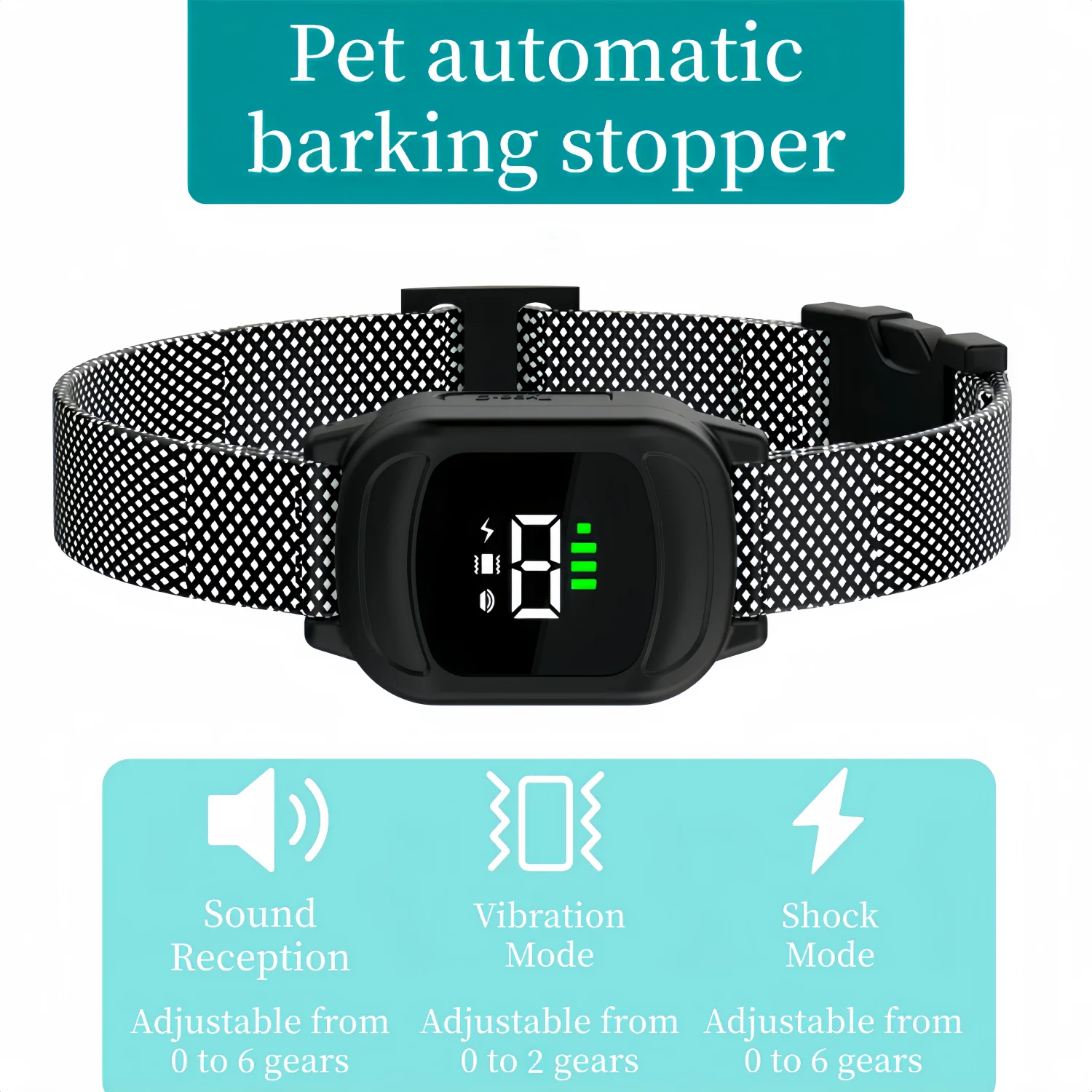 Electric Training Collar for Dog Automatic Anti Barking Dog Collar, IP67 Waterproof 1005010513007568