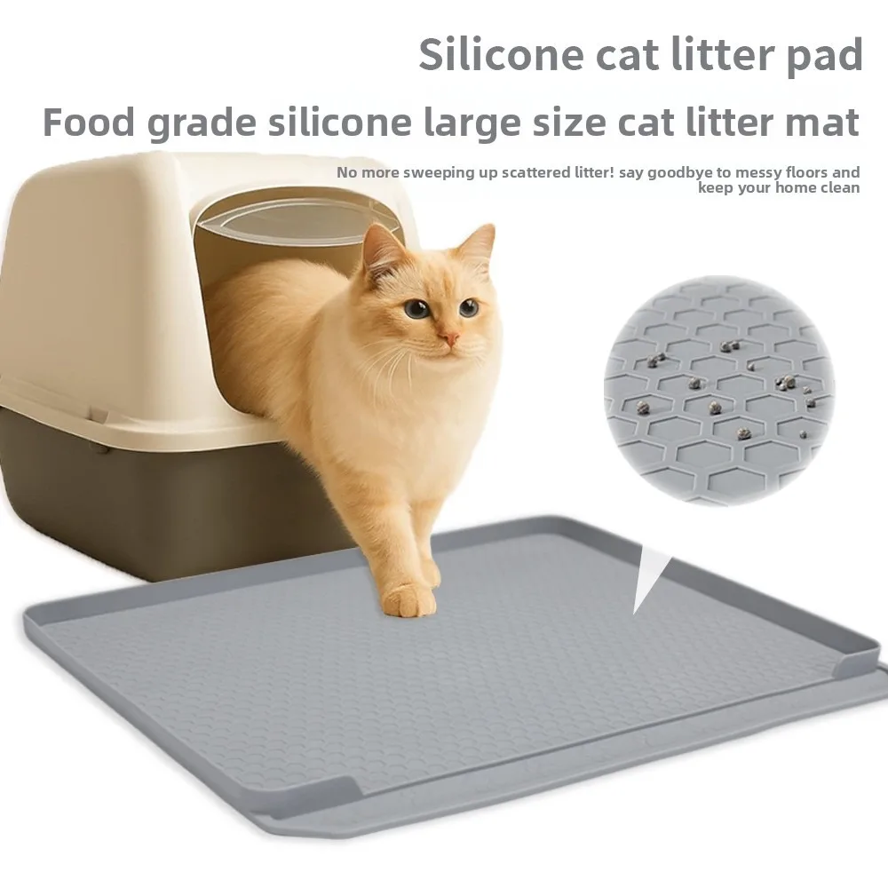 Silicone Cat Litter Mat with Deep Grooves Extra Large Non Slip Trapper Pad for Hardwood Floors 1005010513236255
