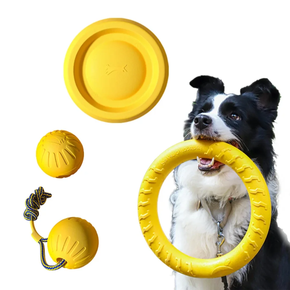 Durable Dog Toys 4 Pack Flying Disc + Ball + Tug Rope for Puppy&adult Dogs Chew-Proof Teeth 1005010513717246