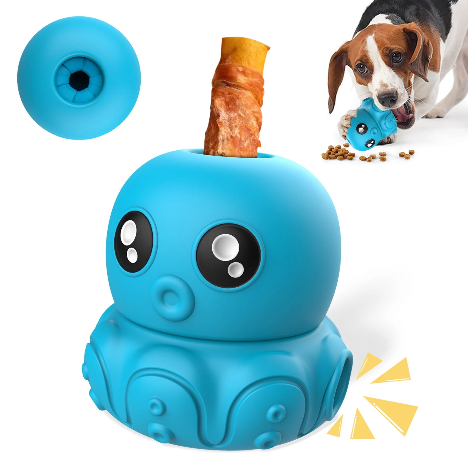 Octopus Chew Toy for Dogs Safe Durable Silicone Interactive Treat Holder Slow Feeder Squeaky Fun 1005010516252701