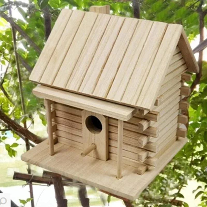 Practical Bird Cage Accessories Birdhouses for Outside Wooden Bird House Nesting Box Hanging Bird 1005010517733522