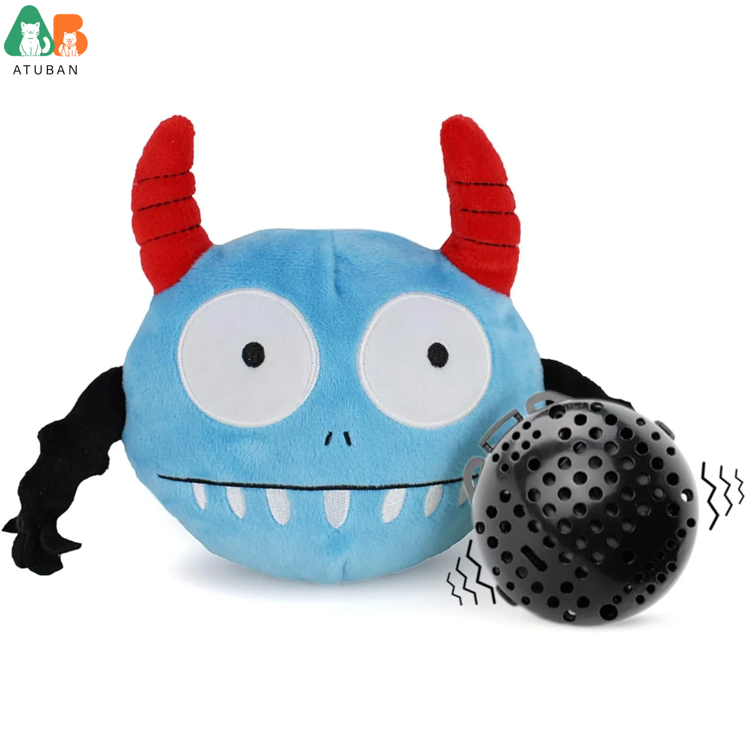 ATUBAN Giggle Plush Dog Toy Interactive Dog Toys Pet Squeaky Toy with Jumping Activation Ball for 1005010520235294