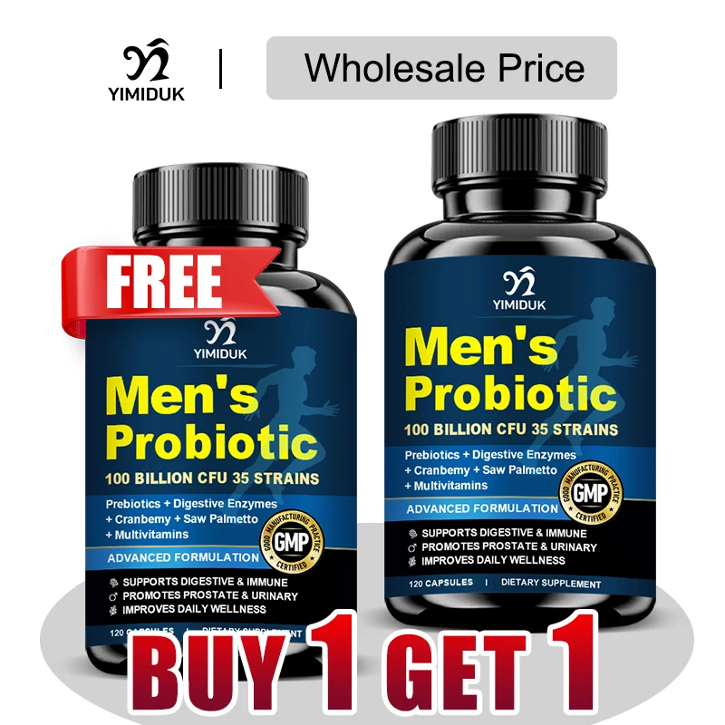 Buy 1 Get 1 Free! Premium Men's Probiotic Supplement, for Prostate, Urinary & Digestive Health 1005010521230817