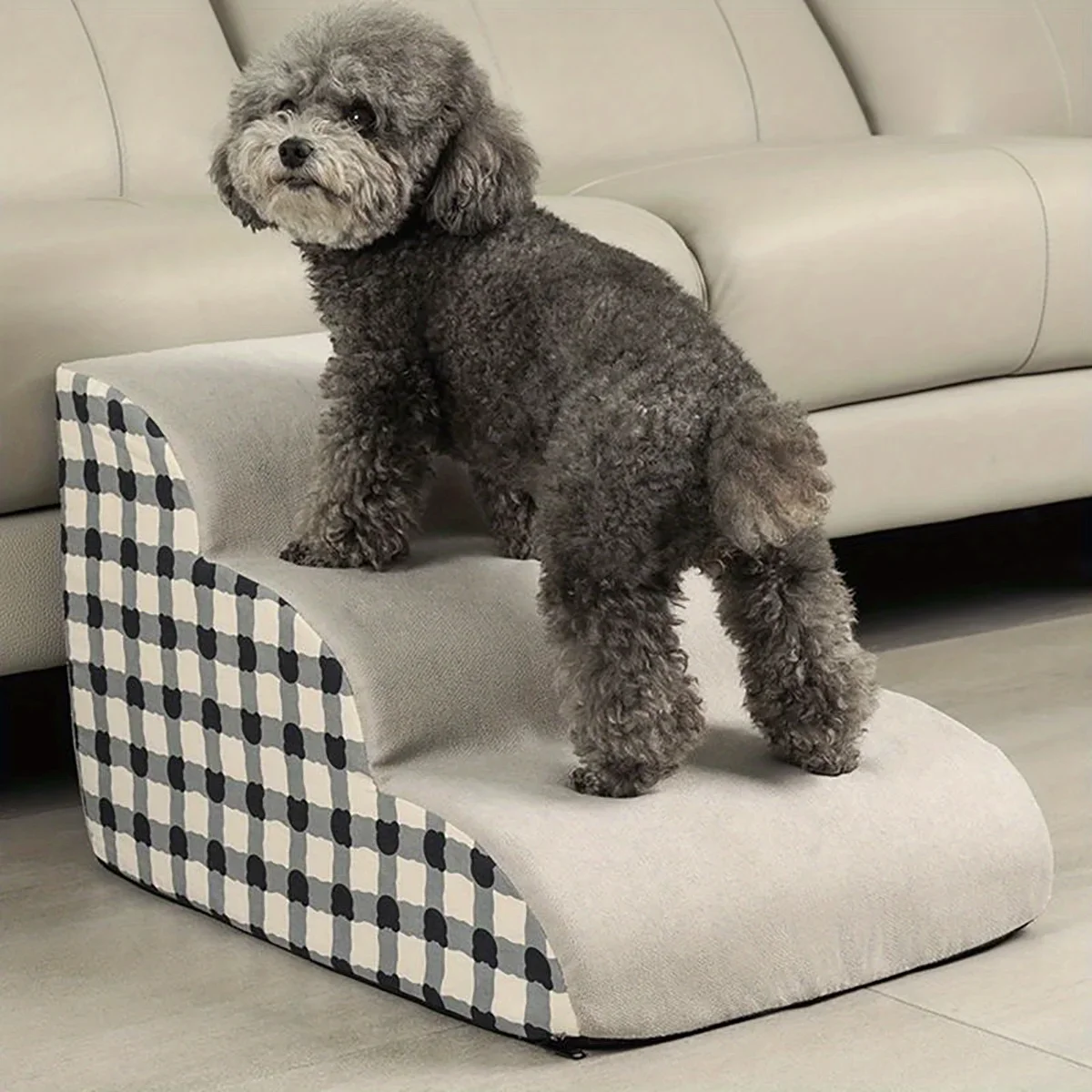 1pc Pet Stairs for Sofa & Bed, 2/3 Step Foam Ramp for Small Senior Dogs 1005010524555970