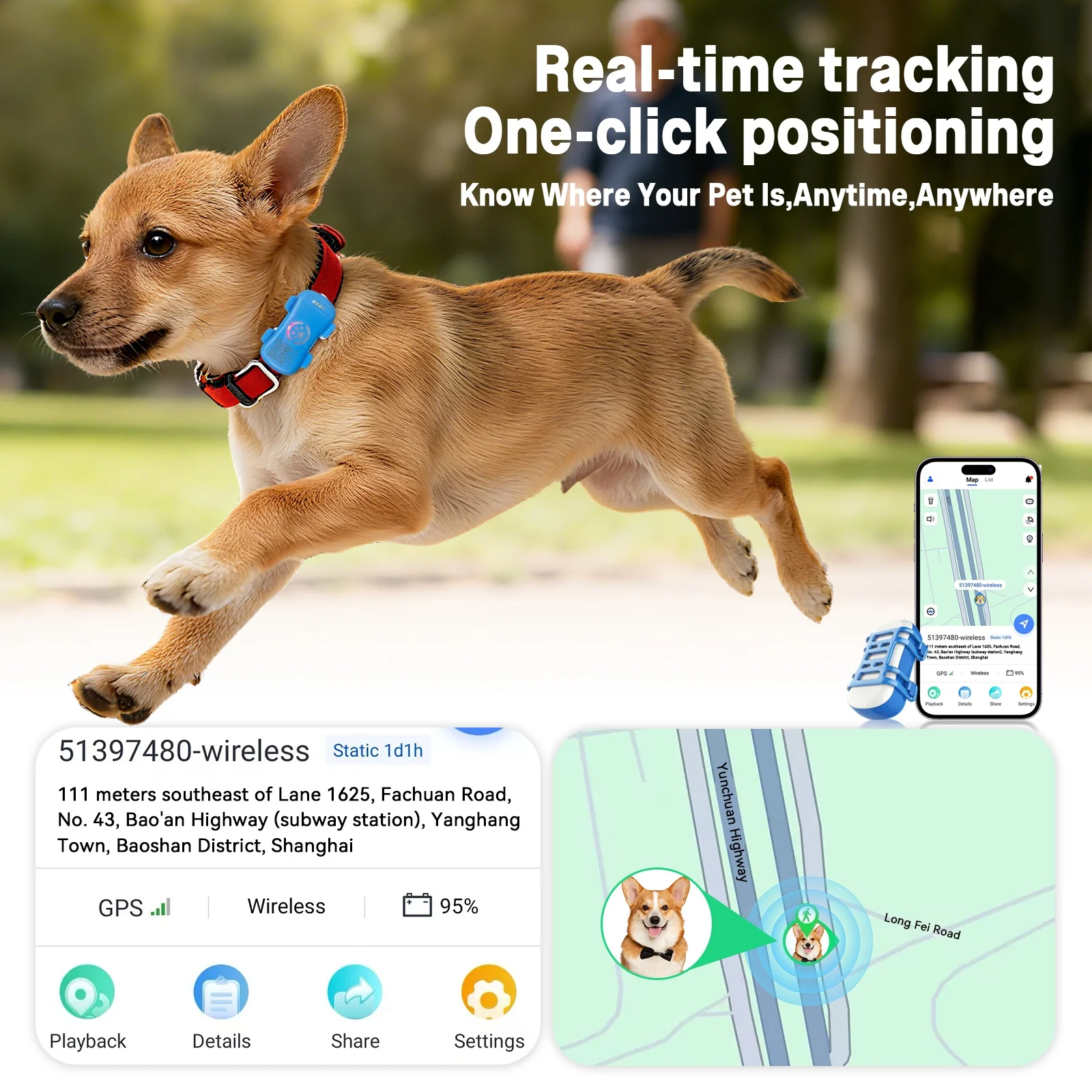 4G Mini GPS Tracker Waterproof Anti-Loss Real-Time Tracker For Cat Dog Accessories With 1005010527093458