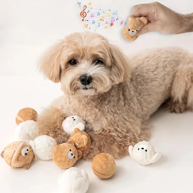 Squeaky Puppy Ball Toy, Spiked Bouncing Chew for Teeth Cleaning 1005010528847496