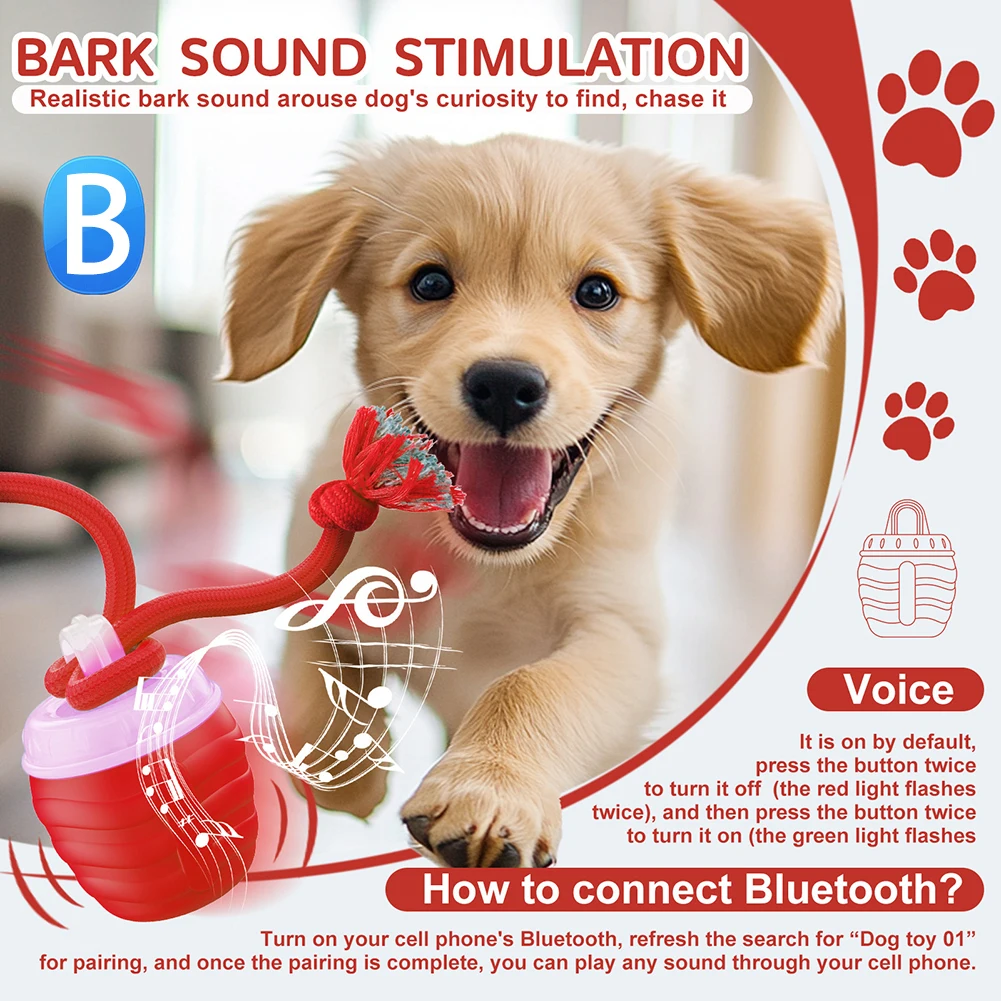 Interactive Dog Toys Ball for Boredom Active Rolling Ball with Tail for Dogs Indoor Training Toy 1005010528968540