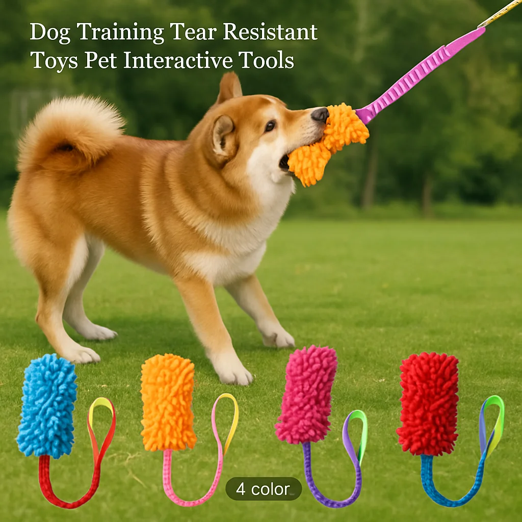 Durable Dog Toys for Aggressive Chewers, Soft Plush Pulling Rope Chew Toy with Sturdy Handle 1005010530042495