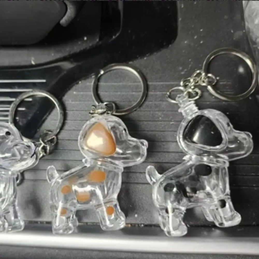 Dog Shape Hair Storage Box Grooming DIY Handmade Pet Keychain Acrylic Transparent Puppy Pendants 1005010532046085