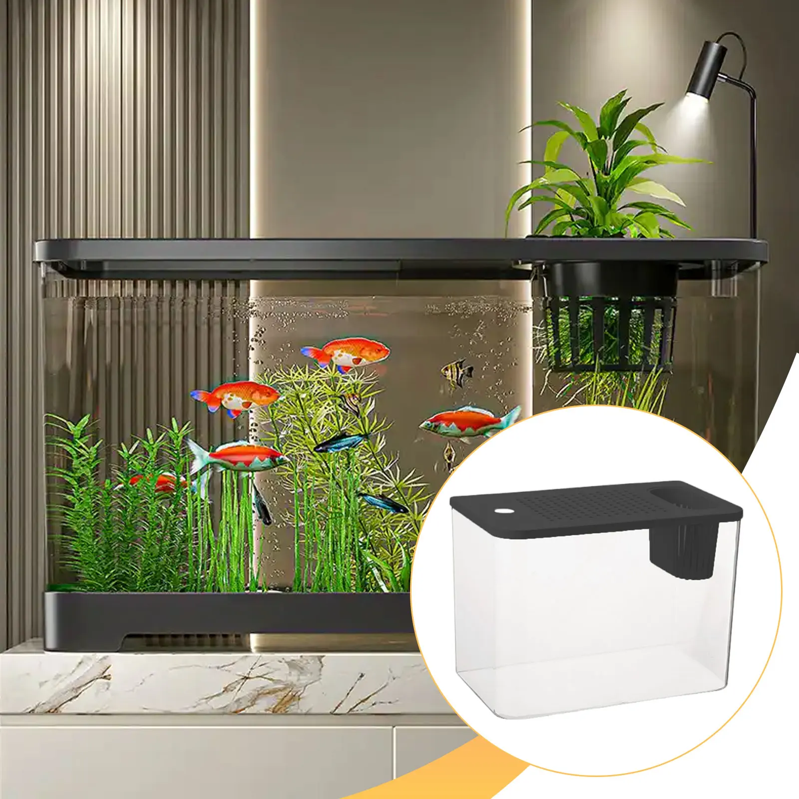 Reptile Terrarium Clear View Breeding Tank Habitat Cage Small Fish Tank Feeding Box for Betta Fish 1005010533844398