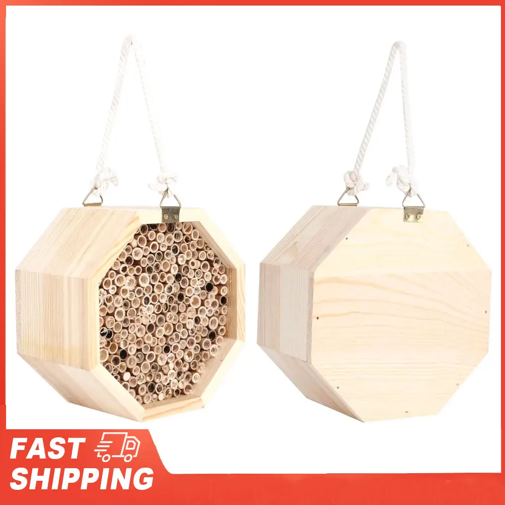 Wooden Insect Bee House Wood Bug Room Hotel Nesting Box for Outdoor Garden Decoration 1005010536100828