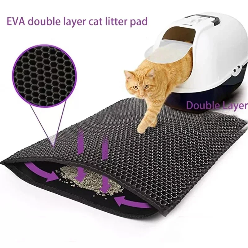 Cat Litter Mat With Gift Double Layer Waterproof Pet Litter Box Mat Non-slip Sand Cat Pad Washable 1005010537180995