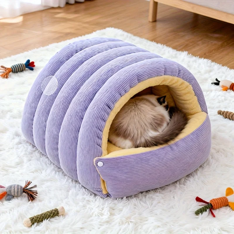 Winter Warm Cat Bed Warm Pet House Pet Sleeping Nest Thickening Warmth Soft Kittens Sleeping Bed 1005010537737299