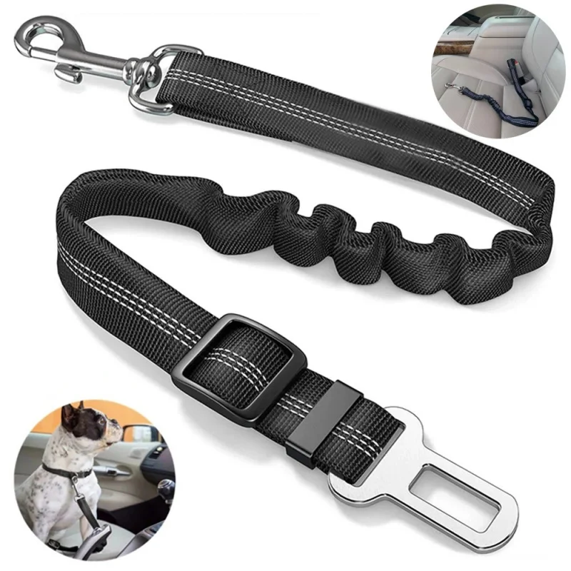 Pet Car Safety Harness Dog Seat Belt Adjustable Reflective Elastic Traction Rope Suitable for Small 1005010541296364