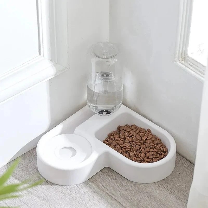 Pet Double Bowl Dog Bowl Cat Bowl Set Automatic Feeding and Drinking Bowl Anti-Tip Food Bowl for 1005010541383322