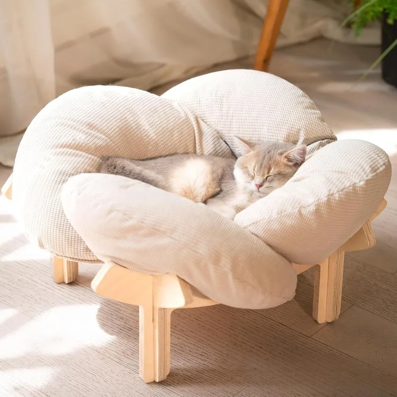 Wooden cat nest Indoor elevated cat bed Solid wood pet sofa bed Wooden cat nest Universal 1005010541439901