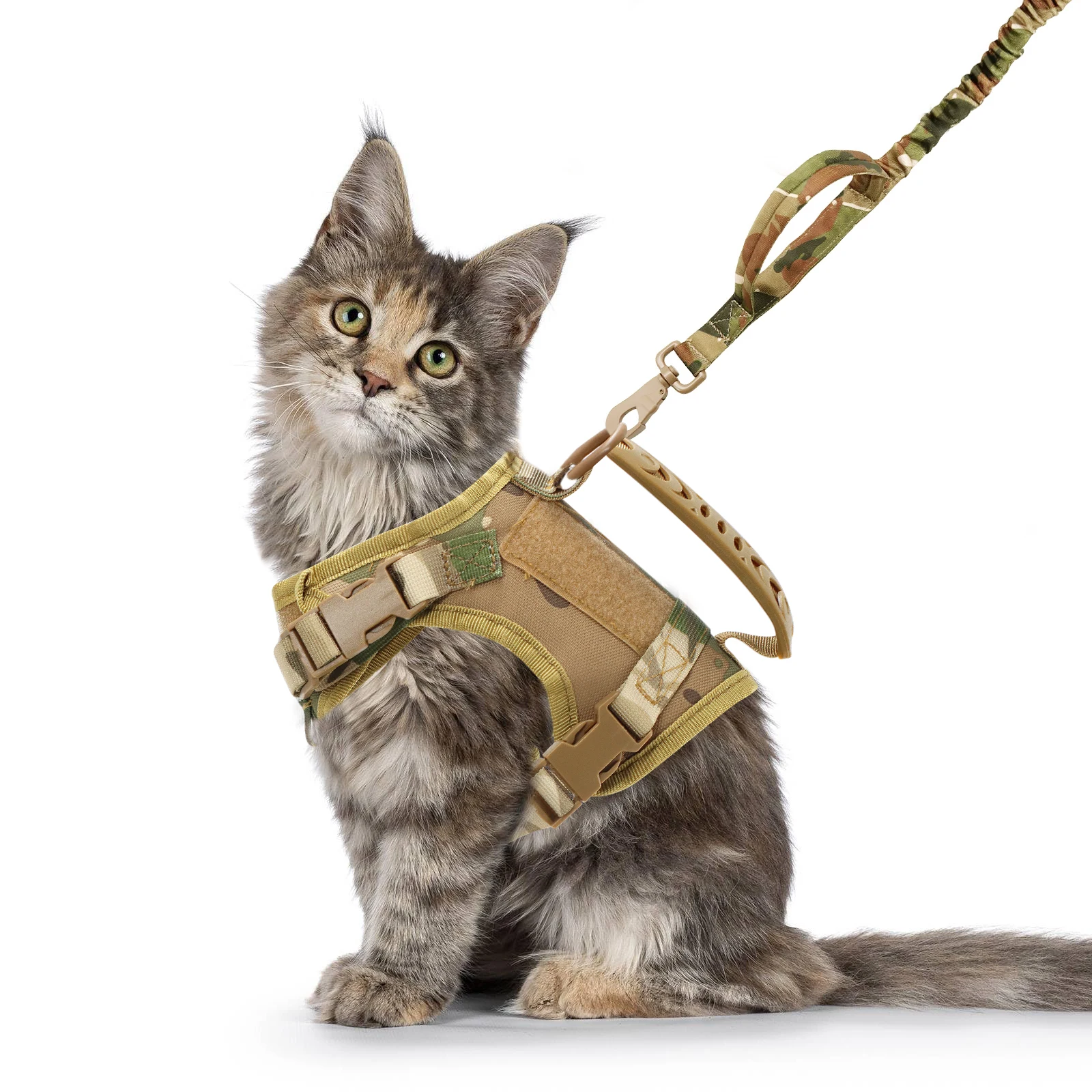 Tactical Cat Harness and Leash Set for Walking Escape Proof Pet Vest Harness Soft Mesh with Control 1005010545332164
