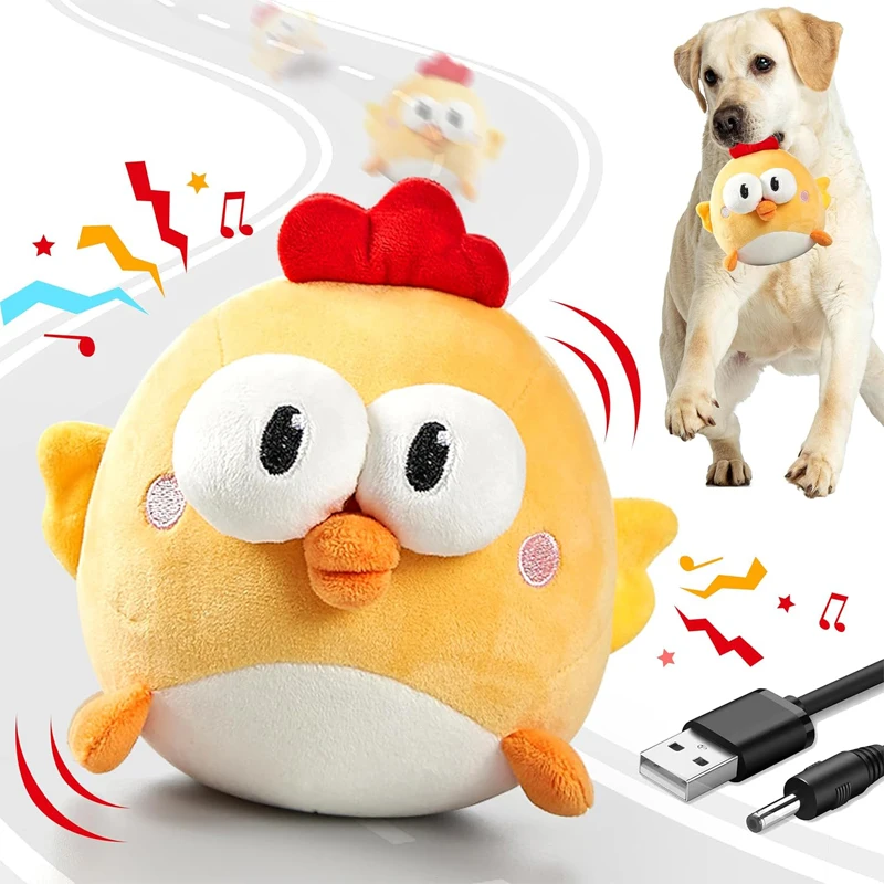 Interactive Dog Toy, Squeaky Moving Ball Toy with Jumping & Music Modes 1005010545690182