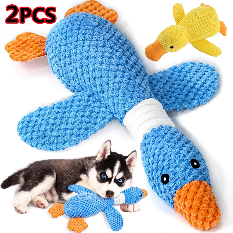 Yellow Duck Dog Toys for Aggressive Chewers Cats Dogs Chew Squeak Toy with Quacking Sound 1005010550349652