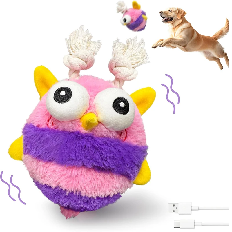 Rechargeable Interactive Dog Squeaky Toy with Motion-Activated Bee Toy, for Small 1005010551767223