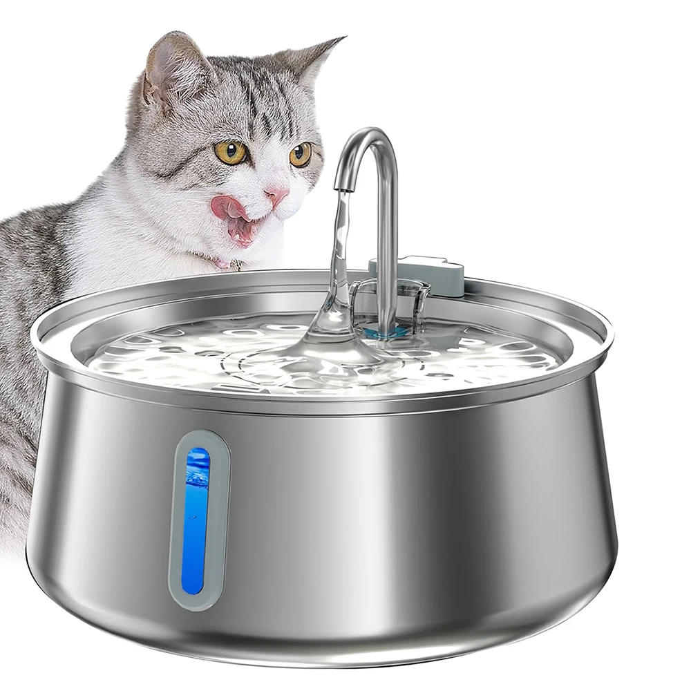 4L Stainless Steel Cat Water Fountain Automatic Ultra Quiet Pet Water Dispenser with Filter 1005010553436125
