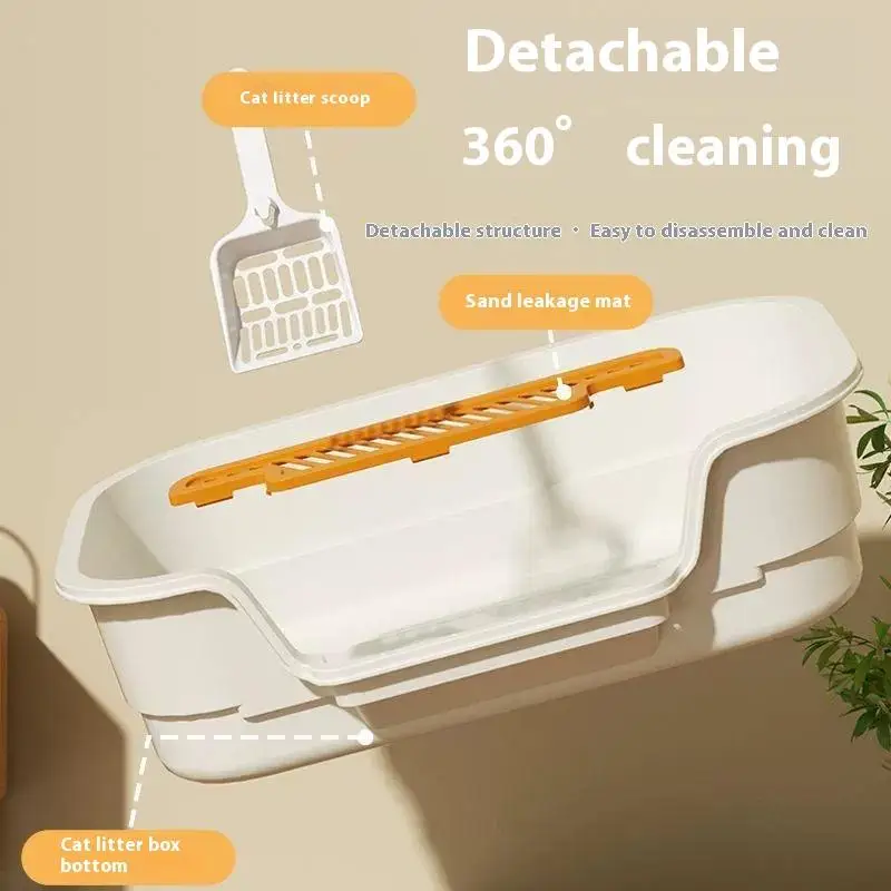 Large Capacity Multifunctional Cat Potty Semi Enclosed Anti-Splash Odor-Resistant Ventilated Cat 1005010553918191