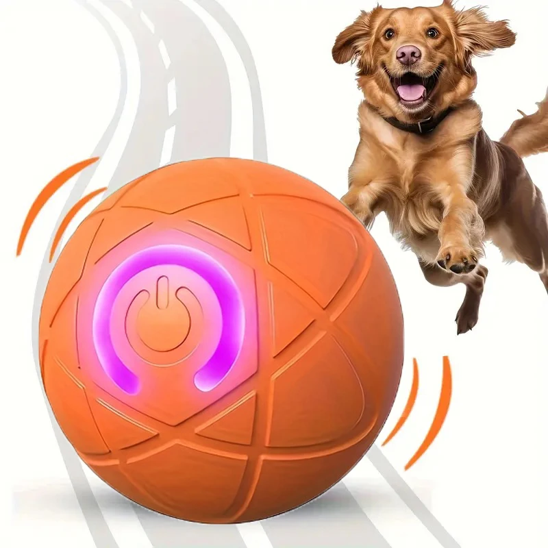 Automatic Rolling Ball Dog and Cat Toys, Interactive and Durable Dog Chew Ball Toys 1005010558731055