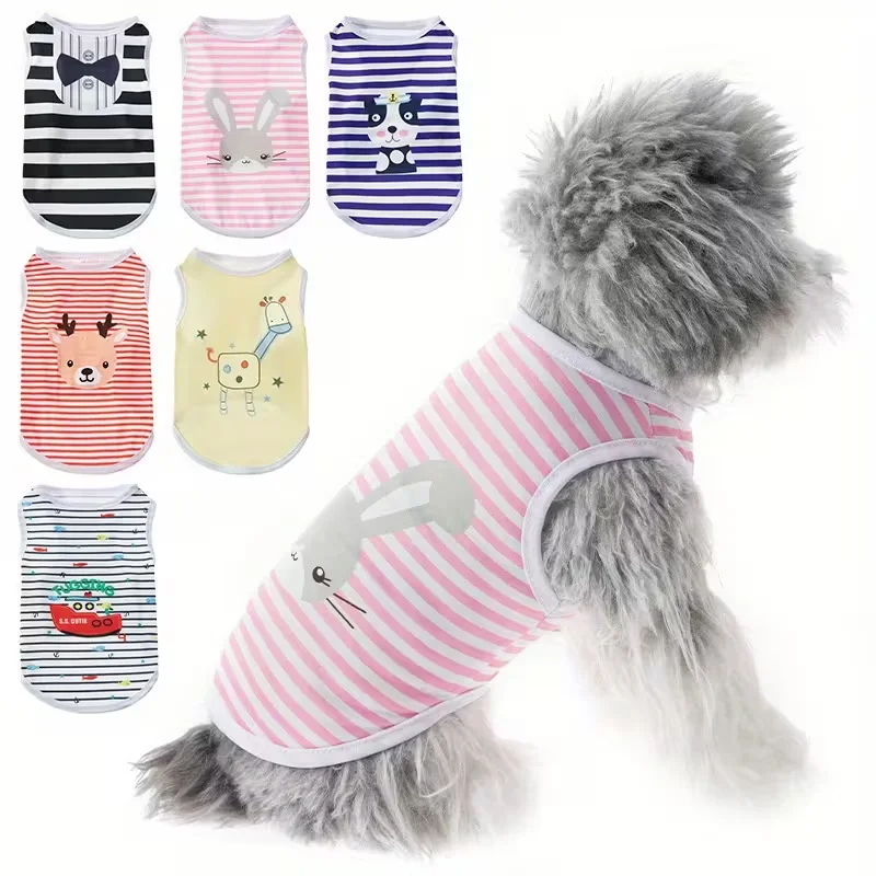 Cute Summer Pet Dog Cooling Vest Cartoon Soft Clothing Summer Casual Shirts Small Medium Large Dogs 1005010559525115