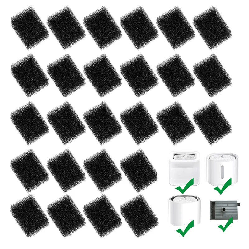 30 Pack Cat Fountain Filters Sponge Replacement Pet Fountain Pre-Filter Square Foam Sponges for 1005010564931502