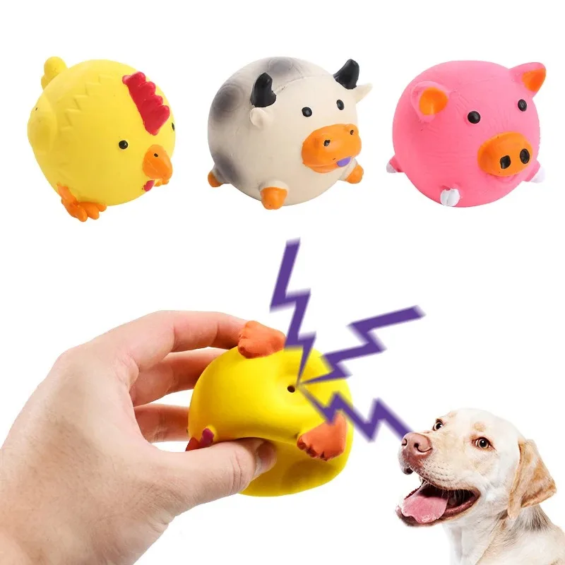 Pet Dog Vocal Toy Durable Dog Chew Toys Pigs Cows Chickens Tough Squeaky Dog Grinding Teeth Toys 1005010567462352
