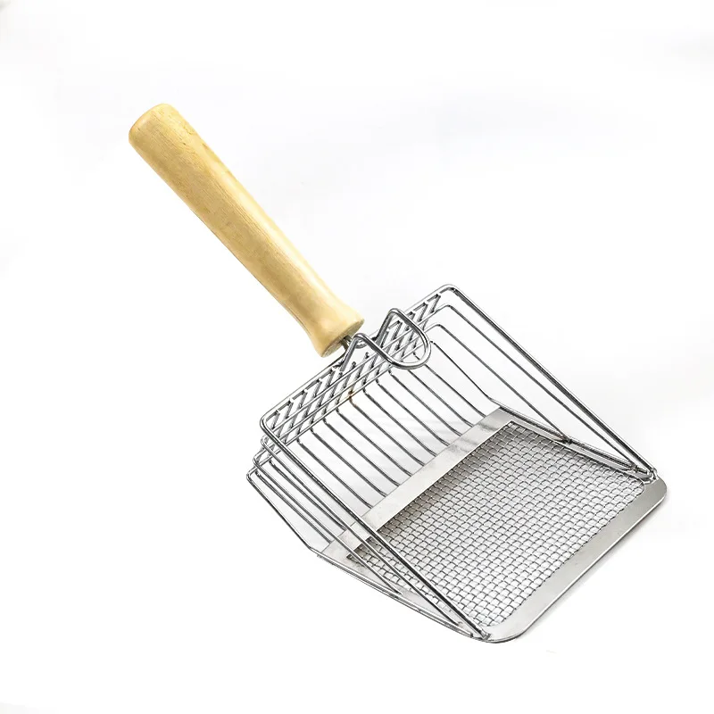 Stainless Steel Cats Litter Scoop with Wood Handle, Easy Clean Design for Small Dogs/Cats Anti-Rust 1005010578966941