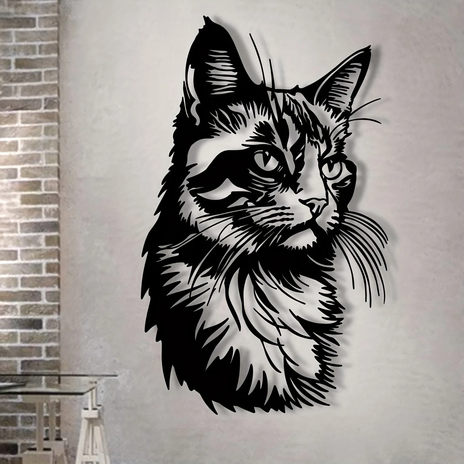 Cat Wall Art Indoor Decor Door Metal Hanging Frame Corner Iron Window Living Room Pet Theme 1005010580536578