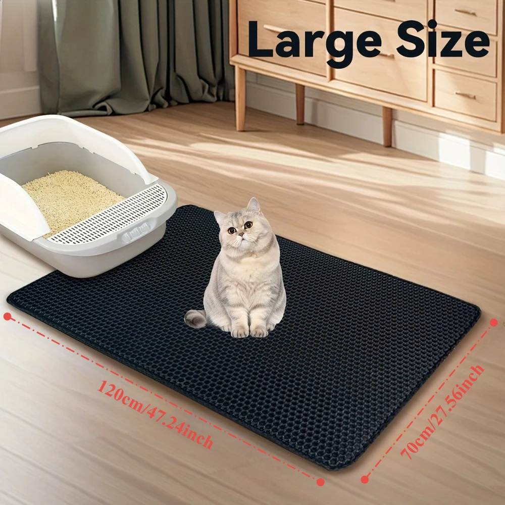 70x120cm Pet Cat Litter Mat Waterproof Double Layer Trapping Pet Litter Box Mat Clean 1005010585433020