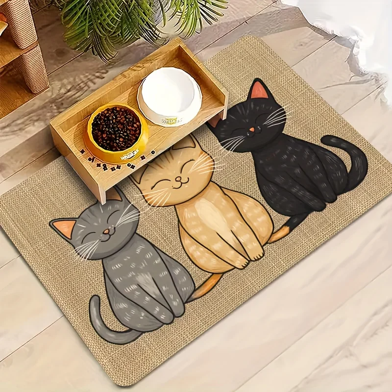 Non-Slip Cat and Dog Feeding Mat Cute Pattern Leakproof Waterproof Easy Clean Surface Machine 1005010592020148