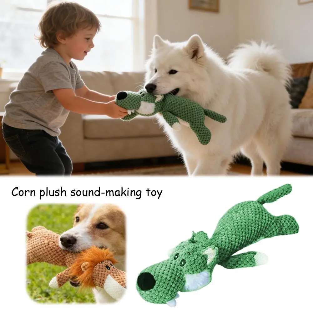 Cute Plush Animal Squeaky Dog Toy Plush Cartoon Interactive Dog Toy Durable Teeth Grinding Pet 1005010609905415