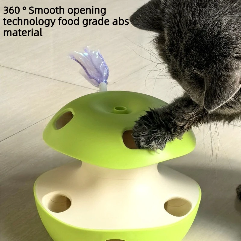Electric Cat Toy Apple Shaped Self Play Intelligent Cat Turntable Mouse Automatic RotationTease Cat 1005010610958324